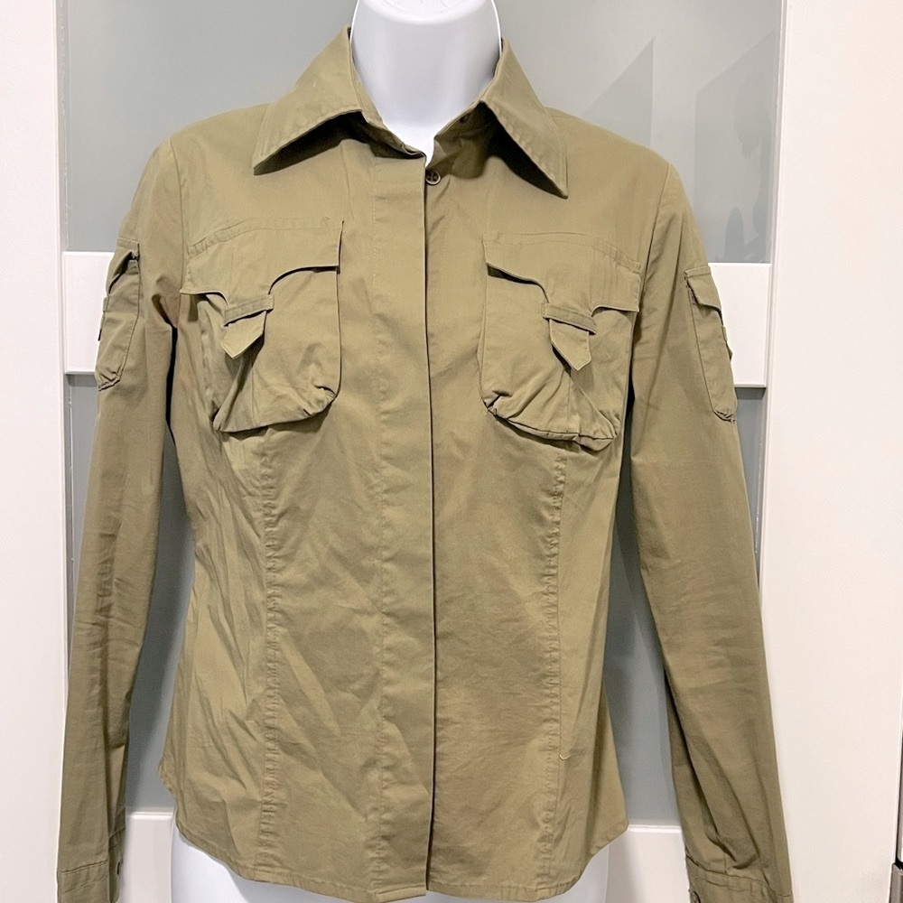 Green BCBG button down
